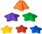 Outsunny 6-Piece Kids Balance Stepping Stones, Starfish Style Non-slip Obstacle Course, Stackable Balance Blocks Garden Toys Encourage Toddler Balance Indoor Outdoor