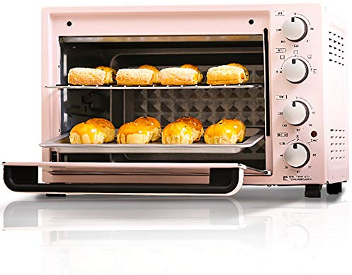 MXXHFC 35L Mini Oven-, Multifunctional Electric Kitchen Oven-1600 W, 4 Cooking Functions, 4 Rotary Switches, 60 Timer, 70 ° -230 ° C, Particularly Effective Convection Mode, Easy to Operate, Pink
