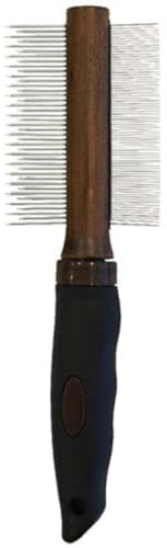 Croci Barbershop - Peigne pour chien à double dents, peigne à double fonction pour chats et chiens, pour tous les types de poils, élimine le sous-poil et les parasites, 21x6x2,5cm