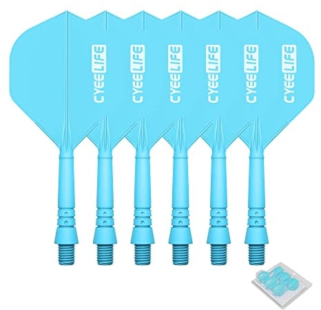 CyeeLife Dart Schäfte und Flights aus einem Stück,2BA Dartpfeile Zubehör Blau CF02