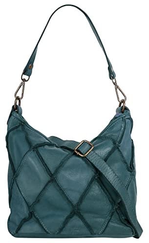 Samantha Look Handtasche Echt Leder Damen | Made in Italy, Patchwork Design, Smartphonefach | 021673