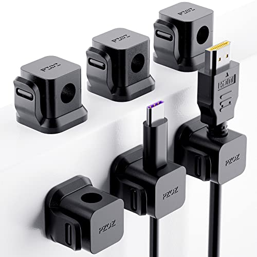 PZOZ 6 Pack Clips Câble Organisateur Câbles de Burea Range Câbles Fixe Câble Adhésif Support Attache-Câble Rangement management Cordon de Bureau pour Câbles de Chargeur/Souris/Écouteur (Nior)