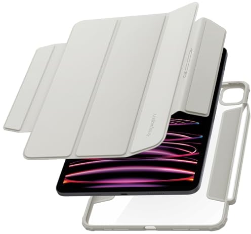 Spigen AirSkin Pro Kompatibel mit iPad Pro 11 Zoll Generation 4 2022 | 3 2021 | 2 2020 | 1 2018 Hülle mit abnehmbarem magnetischem Deckel - Grau