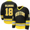 Happy Gilmore #18 Trikot Boston Adam Sandler 1996 Film Eishockey Jersey genäht S-XXXL 90er Jahre Hip Hop Kleidung für Party, 18-schwarz, XL