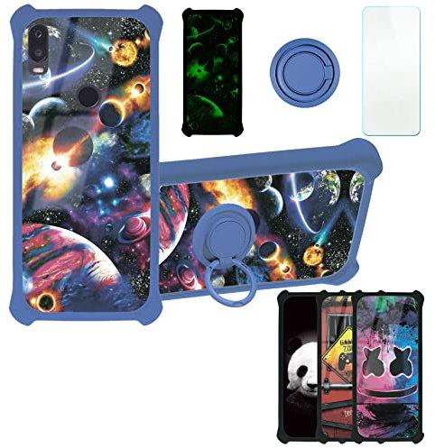 Coque pour QILIVE Smartphone 6.2 Q3 20 6.2 pouces Coque Compatible avec QILIVE Smartphone 6.2 Q3 20 6.2 pouces Coque Étui [Avec Trempé 9H Protection D'écran] Case Support de bague PC + silicone YGL-XQ