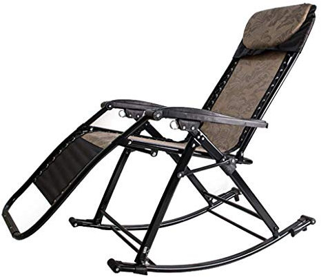 Balkon Büro Relaxsessel Liege Terrassenstuhl Braun Schaukelstuhl | Zero Gravity Locking Recliner Chair Wohnzimmer Garten Rasen | Outdoor-Liegestuhl Oversize Folding