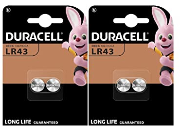 4 x Duracell LR43 186 V12GA (2 Blister mit 2 Batterien) 4 Batterien