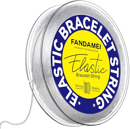 FANDAMEI 0.5mm x 70m Gummiband Für Armbänder, Elastisches Band Für Armbänder, Schnur Für Armbänder, Transparente Armband Schnur für DIY Handwerk Schmuckherstellung
