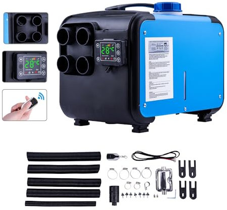 Katsu Chauffage à air diesel 12 V 24 V 220 V 5 kW Chauffage de stationnement diesel tout-en-un pour voitures et camions, RV, bateau, remorque, camping-car, caravane