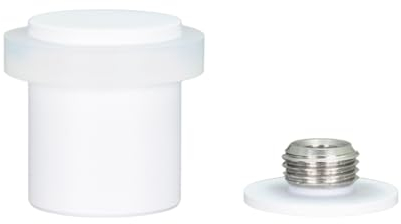 EVI Herrajes Türstopper | Edelstahl | 24 x 30 mm | Schraubsockel | Weiß lackiert | inkl. Schraube + Klemmdübel | Mod. I-199/24X30-BCBBL