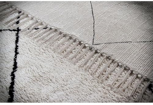 Deladeco - Tapis berbère Coton avec Franges Ethnique Maroc - Berbère - Ethnique - Beige - Dimensions: 200 x 140 CM
