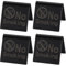 AHANDMAKER 4 cartelli in acciaio inox con scritta No Smoking Table Sign Double Side No Smoking Sign Card Tent for Non-Smoking Hotels, Restaurant, Club, Uffici e Ospedali, nero, 4 x 5 cm
