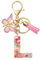 Schlüsselanhänger für Damen Mädchen Schlüsselringe Anfänglicher Schlüsselbänder Schlüsselbundbuchstabe mit Quaste Schmetterling Pailletten für Handtaschen Handytaschen Rucksack Anhänger Charm Charms L