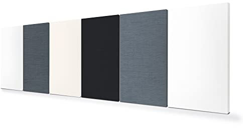 SILENT4® Schallabsorber Wand 6er Set à 114x72x5cm für Räume bis 30m² Akustikbild Akustikpaneele aus Akustikvlies mit Stoffbezug, Klettverschluss- & Schraubmontage, messbar verbesserte Raumakustik