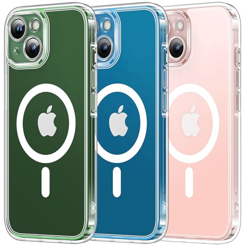 TOCOL für iPhone 13 Hülle für Magsafe, Vollständiger Kameraschutz Nie Vergilbung Stoßfest Kratzfest Magnetisch Handyhülle für iPhone 13 Case, Transparent