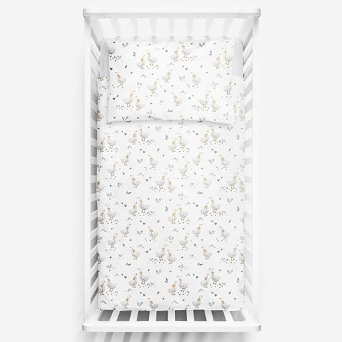 Baby Comfort 2 Piece Baby Kids Bedding Set 120x90 cm Duvet Cover & Pillowcase for Toddler Cot 12M+ (Duck)