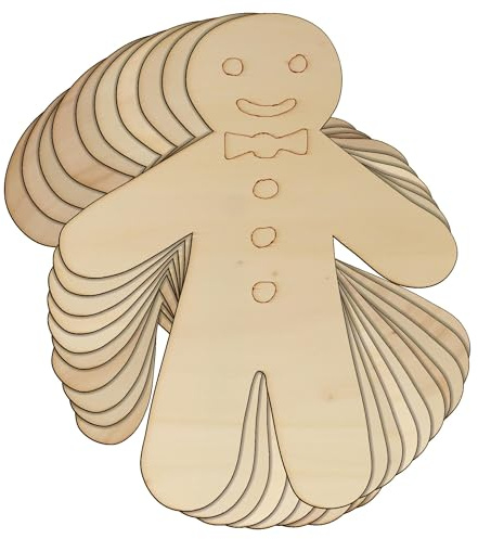 10x Wooden Ginger Bread Man Craft Shapes 3mm Plywood Cooking Pudding Biscuits(8 x 6.4cm,No Hole)
