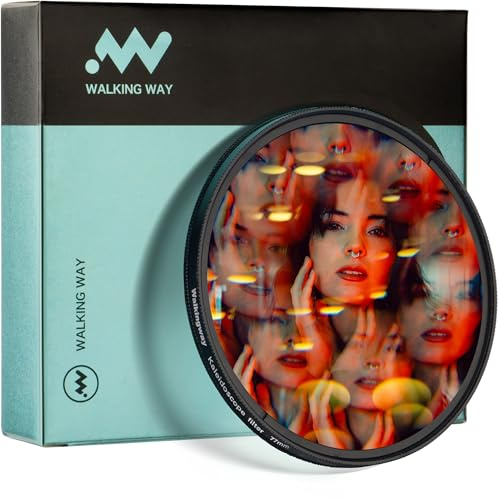 Walking Way Kaleidoscope Lens Filter 49mm Creates Symmetrical Patterns | K9 Crystal Glass Aluminum Frame Creates Symmetrical Patterns & Multiple Refractions Portable for Travel