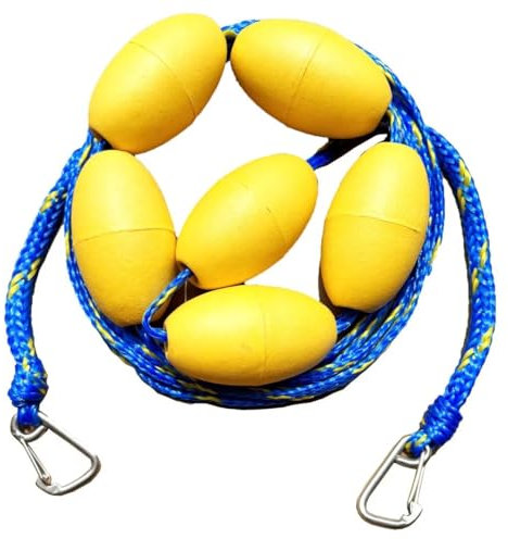 YAXSHIMU Sicherheitstrennwand für Schwimmbad, 6 m, mit 10 schwimmenden Bojen und 2 Clips, starker Auftrieb, Blau