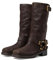 MICHAEL KORS(マイケルコース) Crosby Moto Stivali da donna alti al ginocchio, Cioccolato, 40 EU
