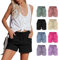 MJIQING Black Friday Shorts Damen Sommer Leinen Musselin Kurze Hose Beach Shorts Mit Taschen Mode Lässige Stoffhose Freizeit Shorts hoher Taille Shorts mit Kordelzug Leinenhose