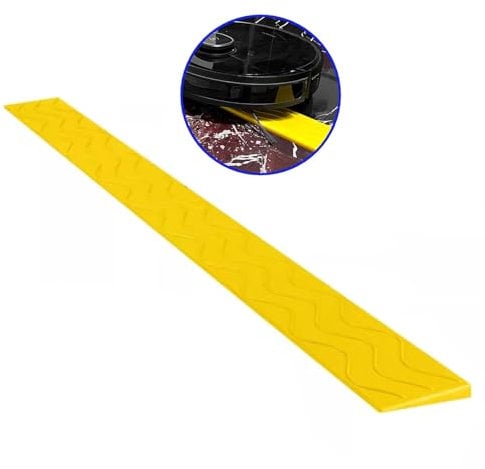 Rollstuhlrampe Aus Umweltfreundlichem Kunststoff, Elastisch Zur Anpassung An Steigende Schwellenrampen, Mit Rutschfester Oberfläche, Geeignet Für Rollstuhlschwellen, Türen Und Badezimmer(Yellow,5*12cm
