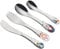 cilio Kinderbesteck PRINCESS | 4-teilig | Rostfreier Edelstahl | Ergonomische Form | Kindermesser 21 cm, Kindergabel 21 cm, Kinderlöffel 20 cm, kleiner Löffel 17 cm | Prinzessinenmotive eingraviert