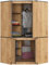 BDW - Eckschrank Schlafzimmer - Kleiderschrank Groß - Schrank 100 cm breit, 180 cm hoch - Eckkleiderschrank mit Kleiderstange und Einlegeböden - Kleiderschrank Handwerkliche Eiche