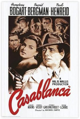 HACERR Casablanca Filmplakat Leinwandposter Schlafzimmer Dekor Landschaft Büro Zimmer Dekor Geschenk 30 x 45 cm