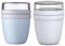 Mepal | Lunchpot Ellipse Mixed | Old Nordic Blue + Cool Grey | Müslibecher to go | Unterteilung für Joghurt & Müsli | 500 ml + 200 ml | Geeignet für Gefrierschrank, Mikrowelle & Spülmaschine
