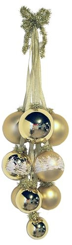 Krebs Glas Lauscha - Weihnachtsdekoration aus Glas - Glaskugel Gehänge - Ideal um Fenster oder Türen zu schmücken- Farbe: Gold - Größe: ca. 5-8 cm