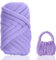 Armstricken Wolle 500g zum Handstricken Chunky XXL Wolle Yarn Schlauchgarn Häkelwolle Schlauchgarn Zum Häkeln Für Deck Grobstrick Weiches Wollgarn Haustier Bett Sofa, Roving Garn（Lila）