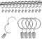 25 Stück Gardinenringe, Metall Vorhangringe, Gardinenringe mit Clips Vorhang Hängend Ringe für Fenster Tür Duschvorhänge, 32mm Innendurchmesser (Silber)
