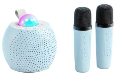 Faeymth Portable Bluetooth Karaoke Speaker Outdoor Portable Ambient Light Color Sound Karaoke Music Center Home Blue