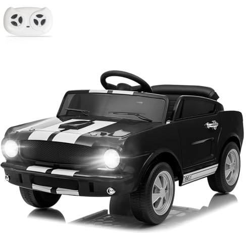 Winado - Licensed Shelby 12V Electric Car for Kids, Battery Powered Ride On Toy for Toddlers with Remote Control, Upgrade Panel, Bluetooth, Shock Absorbers, Belt