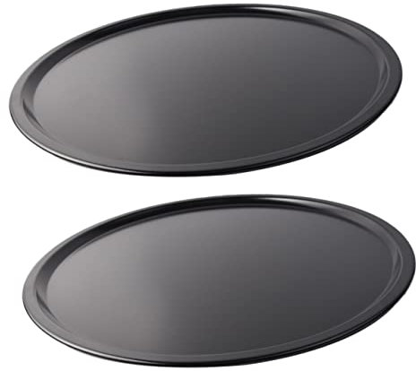 NUOBESTY 2piezas Platos Para Hornear Pizza Al Redondos y Antiadherentes Perfectos Para Hornear
