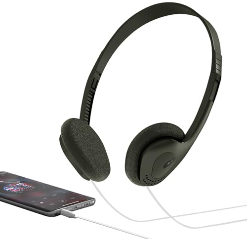 Over -ear Retro Kopfhörer - Leichte verkabelte Stereo-Kopfhörer | Mini-Headset im Vintage-Stil | 1,18 Zoll, hochwertiger Klang für Musik-Player, Handys, Heimaudio, Hören von