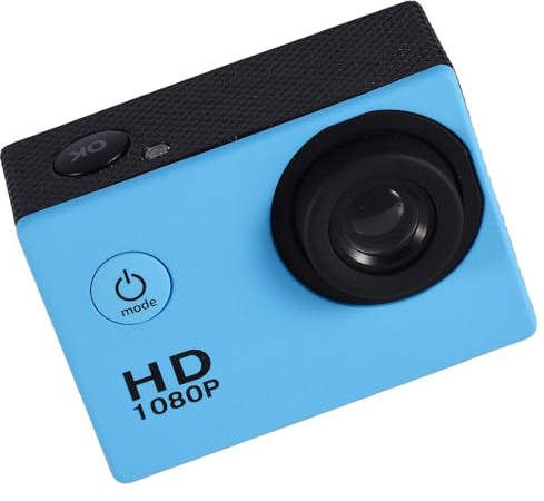 EIMSOAH Cámara de Acción DV, Videocámara Mini DV Impermeable para Ciclismo Al Aire Libre, Pantalla de 2,0 Pulgadas, Carga USB para Entusiastas del Ciclismo, Material ABS (Azul)