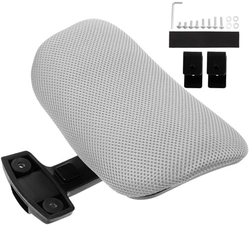 LIFKICH Höhenverstellbare Nackenschutz Kopfstütze für Computerstuhl und Bürostuhl mit Einfachem Clip Ergonomische Struktur und Netzstoff für Büro und Zuhause