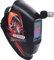 KS Tools 3100185 SchWeißer-Schutzhelm mit integrierter Kopflampe, Schutzhelm Racing Design zum SchWeißen, vollständiger Halsschutz, Leuchtdauer ca 3 Stunden, inkl 3 Batterien und Solarzellen