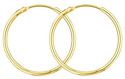 EDELIND Creolen Gold 333 Gelbgold 25 mm Breite 1,5 mm Hoop Earrings 8 K Echtgold Ohrringe Rund für Damen Mädchen mit Schmuck Geschenkbox