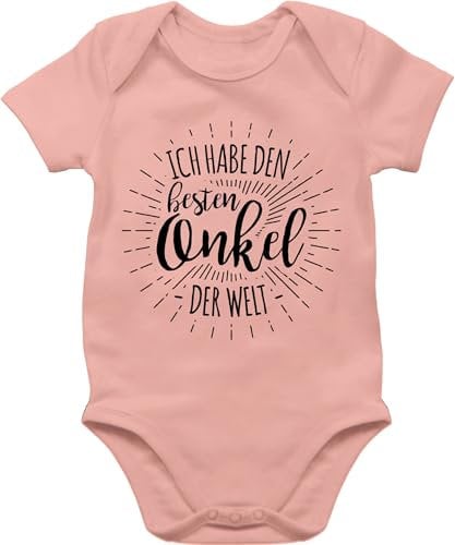 Baby Body Junge Mädchen - Sprüche - Ich habe den besten Onkel der Welt - 12/18 Monate - Babyrosa - geschenk babymode witzig spruch 4897 bodys best strampler mit lustigen sprüchen spruche beste