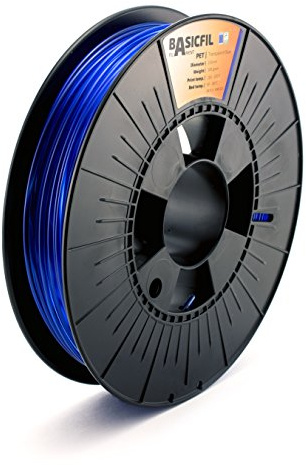 BASICFIL PETG (3D Drucker Filament), 2.85mm, 500g, Transparentes Blau (Transparent Blue)