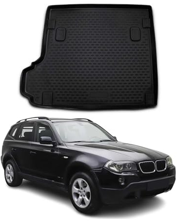 OMAC Alfombrilla Maletero Bandeja Maletero Compatible con BMW X3 E83 2003-2010 Goma TPE Negro