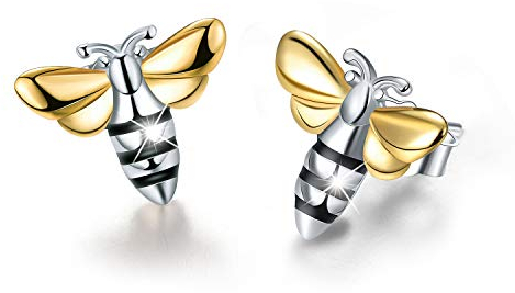 ✦ Teenager Mädchen Geschenke ✦Springlight Kleine Biene Ohrringe Silber 925 Schöne Honigbiene Bee Ohrstecker Kinder Ohrringe Handmade Schmuck Damen Jugendweihe Geschenke Mädchen.