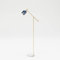 PLAYBOY Stehlampe, Leselampe mit Mamorfuss, goldenem Ständer un grauem Lampenschirm aus Glas im Retro-Design, geeignet als Lese- oder Dekolampe, Schreibtischlampe, Wohnzimmerlampe, Marmor, Gold, Grau