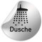 Kinekt3d Leitsysteme Folienschild Schild - Dusche 002 - D = 100 mm PVC Silber - Robuste Kratzfeste Folie - UV beständig - Perfekt für Glastüren und alle glatten Flächen