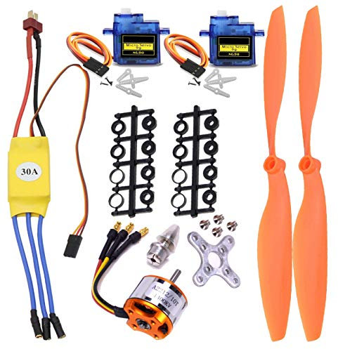 abcGoodefg A2212 1400KV RC Moteur sans balais 30 A ESC Moteur SG90 Micro Servo 8060 Hélice pour Avion RC Quadcopter Avion à aile Fixe, Hélicoptère, Avion