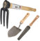 Set: Blumenkelle, starker Unkrautstecher und Gartenhacke 3 Zinken mit Holzstiel. Ideal für Gartenarbeit von SHW-FIRE