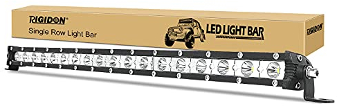 RIGIDON Schmal einzelne reihe Led lichtleiste kfz, 12V 24V 20 Zoll 50cm 90W Strahler Spot offroad beleuchtung für SUV ATV, UTV, Traktor, LKW, Fahrzeuge, 6000K Weiß led nebelscheinwerfer